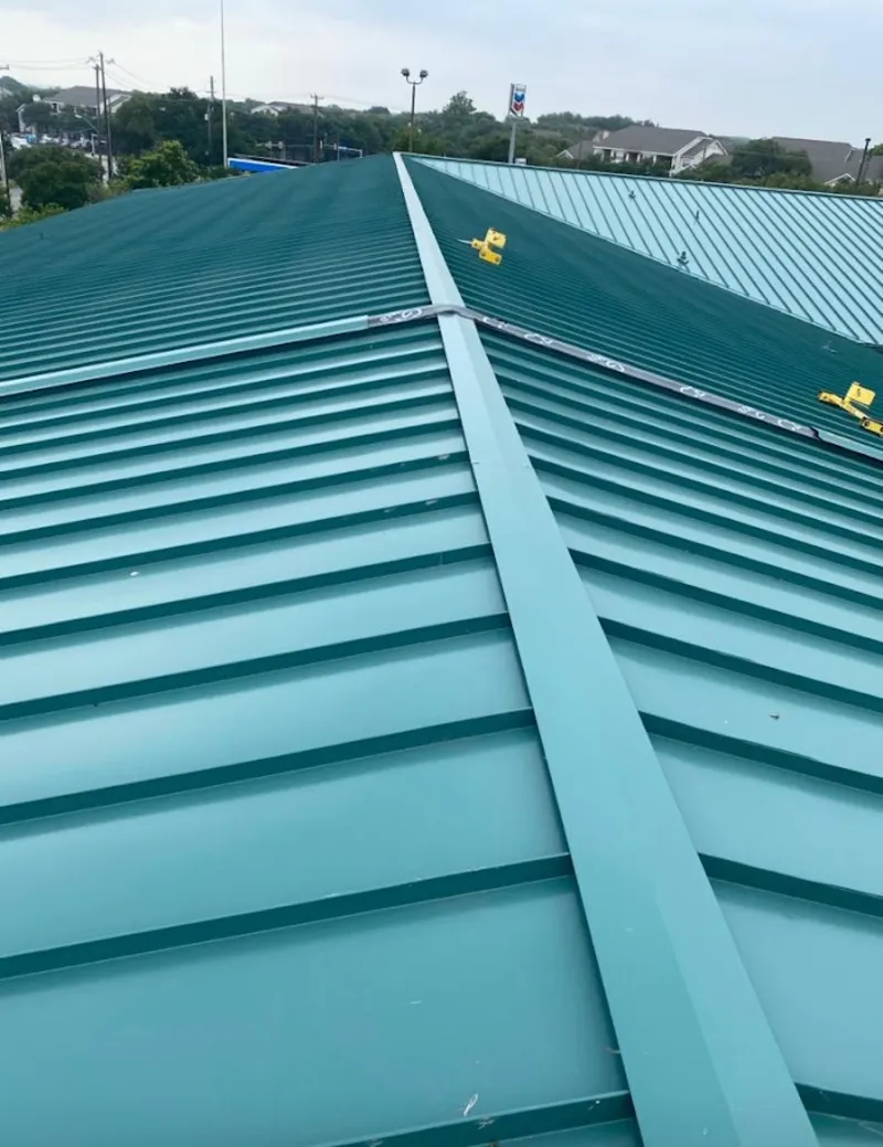 Green commercial metal roof ridge and valley for Metal Roof Repair in Rosendale